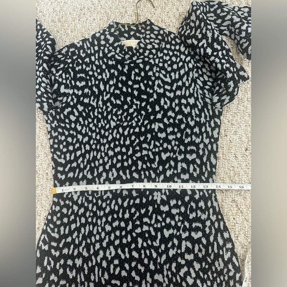Michael Kors Metallic Cheetah-Print Dress - Black size S - Picture 12 of 12